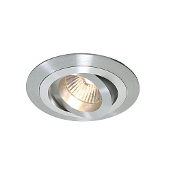 Recessed ceiling ring, voltage constant, 12V AC / DC, GU5.3 / MR16, 50W, aluminum matt silver, inner ring polished