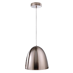 Pendant luminaire BELL, 100W, E27, 220-240V, IP20, satined silver