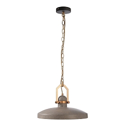 Concrete pendant luminaire CYGNI, � 40cm, chain suspension 150cm, E27, dark grey