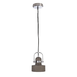 Concrete pendant luminaire PAVONIS, � 14cm, 150cm, E27, dark grey