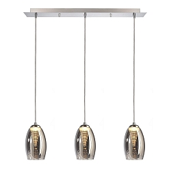 LED pendant luminaire ELECTRA, 3 flames, 12W 3000K 540lm 100�, glass chromed