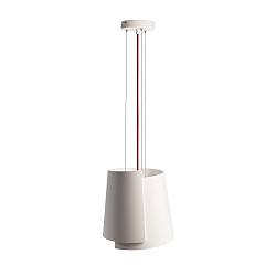 Plaster pendant luminaire TWISTER II, E27 max. 40W, white with red cable