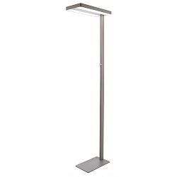 LED floor lamp OFFICE TWO, Up / Down, 80W 4000K 8300lm 2065cd 115� / 75�, UGR<19, dimmable, Alu silver