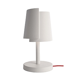 Plaster table lamp TWISTER, G9 max. 25W, white with red cable