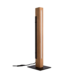 table lamp MADERA wooden lamp IP20, brown, black dimmable