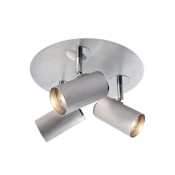 Ceiling luminaire INDI III spot, GU10, brushed silver