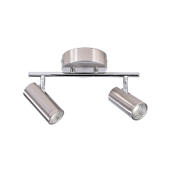 LED ceiling luminaire BECRUX II, 10W 3000K 980lm 120�, dimmable, brushed silver