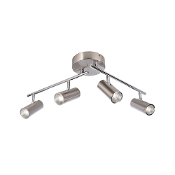 LED ceiling luminaire BECRUX IV, 20W 3000K 1960lm 120�, dimmable, brushed silver