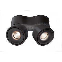 ceiling luminaire UNI II DOUBLE TILT 2 flames, cardanic swivelling IP20, deep black dimmable