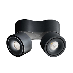 ceiling luminaire UNI II MINI DOUBLE TILT 2 flames, cardanic swivelling IP20, deep black dimmable