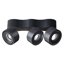 ceiling luminaire UNI II TRIPLE TILT 3 flames, cardanic swivelling IP20, deep black dimmable