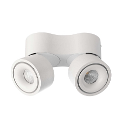 ceiling luminaire UNI II MINI DOUBLE TILT 2 flames, cardanic swivelling IP20, white dimmable