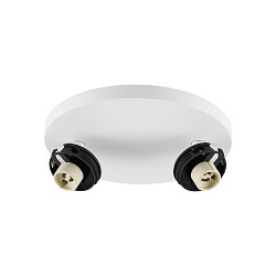 spotlight bar CAN TILT ROUND BASE � 20CM MIX�N MATCH 2 flames, round, without shade, cardanic swivelling GU10 IP20, white