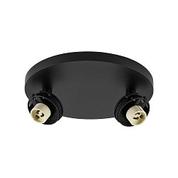 ceiling luminaire CAN TILT ROUND BASE � 20CM MIX�N MATCH 2 flames, round, without shade, cardanic swivelling GU10 IP20, black