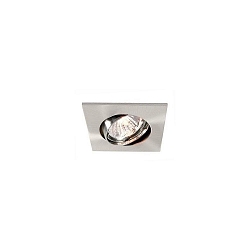 Recessed ceiling ring square, swivelling, voltage constant, 12V AC / DC, GU5.3 / MR16, 50W, brushed aluminum