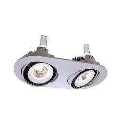 Recessed LED ceiling luminaire shop II recessed Downlight, current constant, 500 mA, 30W, 30�, 4000K, silver