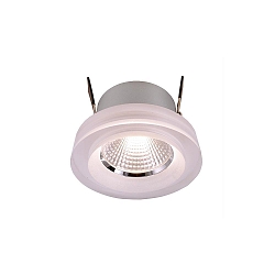 KapegoLED recessed ceiling luminaire COB 68 acrylic, warm white + cool white, voltage constant, 24V DC, 8W, clear / satin