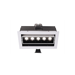 KapegoLED recessed ceiling luminaire CETI 5 Adjust, current constant, 14-15V DC, 700 mA, 10W, matt white, warm white