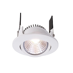 KapegoLED recessed ceiling luminaire COB-68-350mA-4000K-round-flat, white