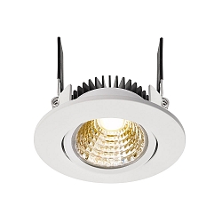 Recessed LED ceiling luminaire COB-68-350mA-ROUND, current constant, 6W, 2700K, 45�, white