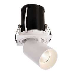 Recessed LED ceiling luminaire RIGEL MINI SQUARE sINGLE, 11W 3000K 700lm 35�, dimmable, matt white