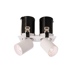 Recessed LED ceiling luminaire RIGEL MINI SQUARE DOUBLE, 12W 3000K 1390lm 35�, dimmable, matt white