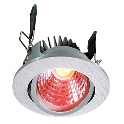 Recessed LED ceiling luminaire COB LED 68 RGBW, 24V DC, 8.5W RGB+WW 500lm 50�, voltage constant, dimmable, brushed silver