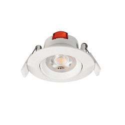 Recessed LED ceiling luminaire SMD-68-230V-round, IP20, 36� swivelling, 220-240V AC / 50-60Hz, 6.5W 3000K 540lm 45�, white