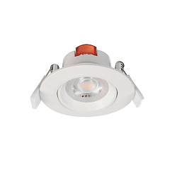 Recessed LED ceiling luminaire SMD-68-230V-round, IP20, 36� swivelling, 220-240V AC / 50-60Hz, 6.5W 3000K 540lm 45�, white