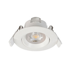 Recessed LED ceiling luminaire SMD-68-230V-round, IP20, 36� swivelling, 220-240V AC / 50-60Hz, 6.5W 4000K 550lm 45�, white