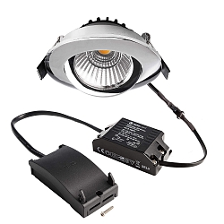 recessed spotlight DIONE IP20 DTW 930-918 swivelling, Dim-To-Warm, wired through IP20, chrome dimmable