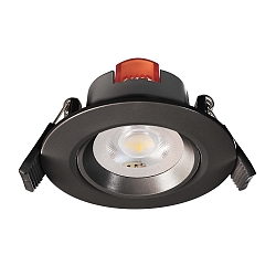 downlight SMD-68-230V-ROUND swivelling, built-in version IP20, traffic black dimmable