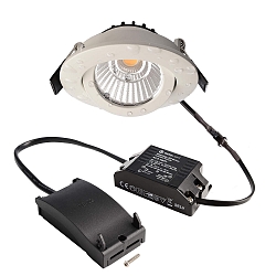 recessed spotlight DIONE IP44 DIM 827 swivelling, wired through IP44, white dimmable