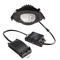 recessed spotlight DIONE IP44 DIM 827 swivelling, wired through IP44, black dimmable