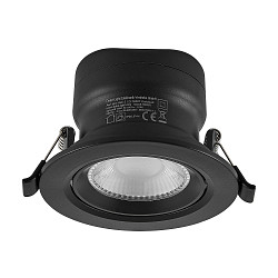 recessed spotlight SURTUR TILT 83 CCT swivelling, CCT Switch IP20/IP44, black dimmable