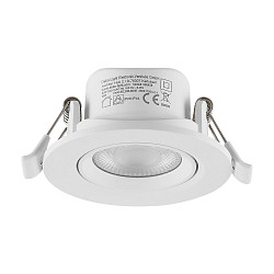 recessed spotlight SURTUR TILT 68 DTW swivelling, Dim-To-Warm IP20/IP44, white dimmable