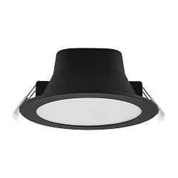 downlight ACRUX PRO 120 rigid, CCT Switch, UGR < 19, multipower IP20/ IP54, glossy, black dimmable