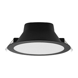 downlight ACRUX PRO 190 rigid, CCT Switch, UGR < 19, multipower IP20/ IP54, glossy, black dimmable
