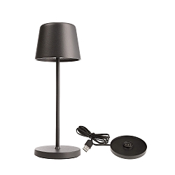 battery table lamp BUNDLE CANIS MINI set of 1, with charger IP65, dark grey, mat dimmable