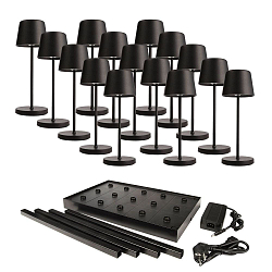 battery table lamp CANIS MINI GASTRO 15 pcs. IP65, black dimmable