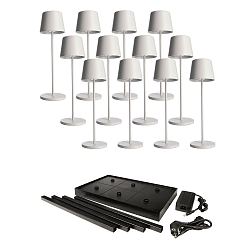 battery table lamp CANIS GASTRO L set of 12 IP65, white dimmable