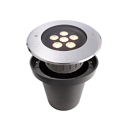 LED in-ground luminaire HP I outdoor spot, 220-240V, 6W, 20�, IP67, 3000K, stainless steel silver, warm white