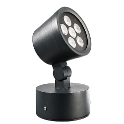 Outdoor LED spot 16W RGBW, IP65, 24V DC, RGB + 3000K 780lm 20�, die-cast aluminum, black grey