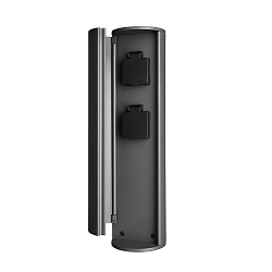 Socket tower 2-fold, IP44, 220-240V AC / 50-60Hz, die-cast aluminum, without lighting