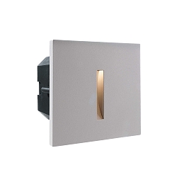 Cover LINEAR for recessed LED wall luminaire LIGHT base II COB outdoor, 10 x 10cm, beam angle 43�, aluminum, silver grey