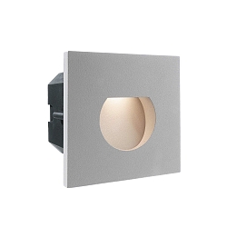 Cover ROUND for recessed LED wall luminaire LIGHT base II COB outdoor, 10 x 10cm, beam angle 63�, aluminum, silver grey