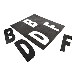 house numbers CASA / LETTER A-F, black