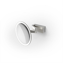 mirror with lighting VISION R mirror with 5x magnification IP44, stainless steel matt 