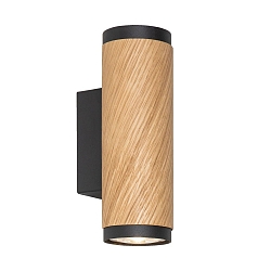 Wall luminaire BOLIVIA 1, 2x GU10, oak natural, black