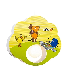 Pendant luminaire MAUS, E27, green, yellow